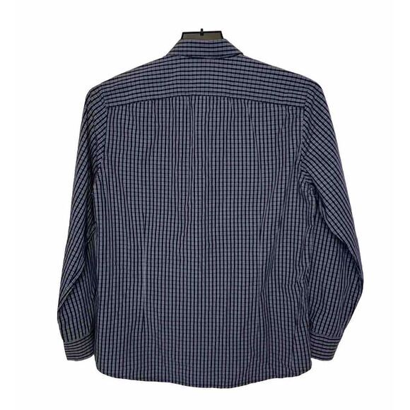 Kenneth Cole New York‎ Men's Dress Shirt Size Large 16.5 Blue Check Long Sleeve - Picture 3 of 9